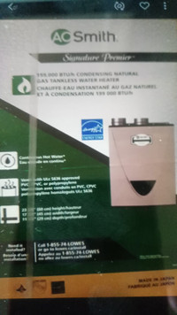 Condensing Tankless natural gas water heater & with other items
