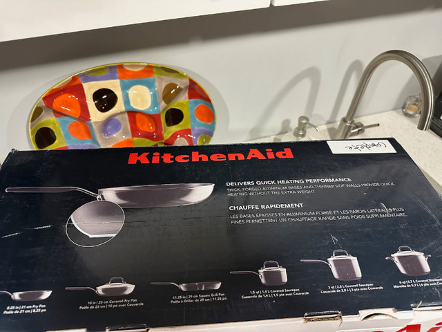 KitchenAid 10 piece cookware set. Used only once in Kitchen & Dining Wares in City of Toronto - Image 2