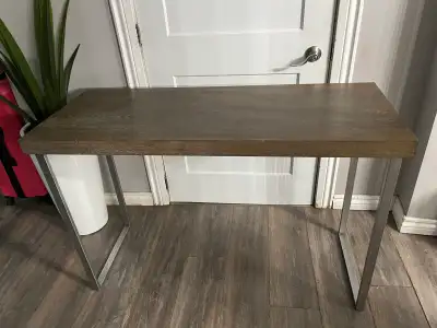 wood desk with metal legs , View more