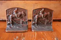 Vintage Pair of Bookends - The Hunt
