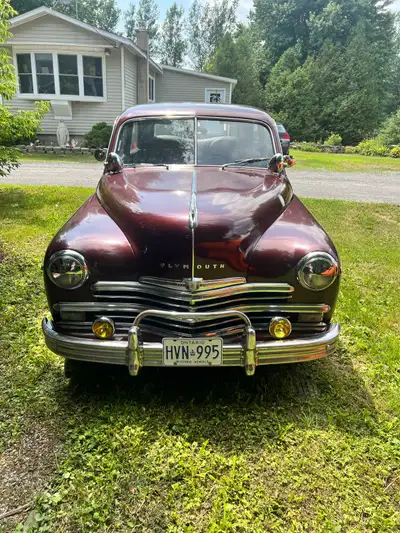This 1949 Plymouth 2dr coupe, has an updated interior power seats, Has been switched over to 12Volt...