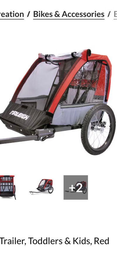 Raleigh cruise bike trailer for kids used once, View more