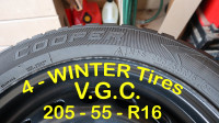 4 WINTER Tires on Rims - "VERY" Good Condition
