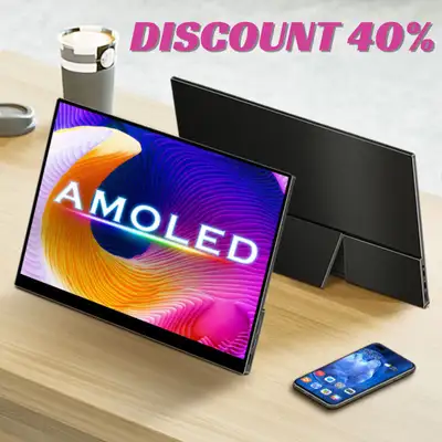 15.6/13 Inch 4K OLED Touch Screen Portable Monitor 550Nit USB-C HDMI-Compatible External Gaming Moni...