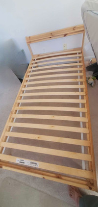 IKEA bed frame twin with LURÖY slatted bed base