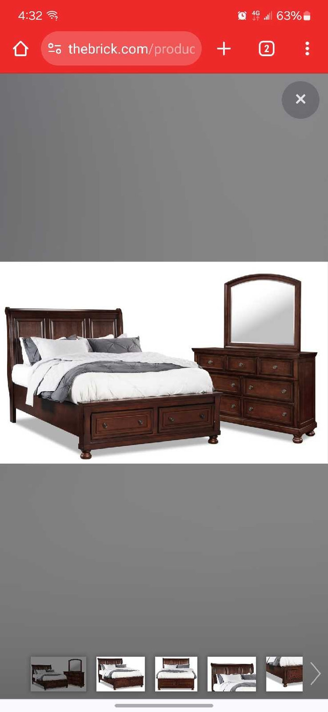 King size bedroom set with 2 drawer at the end. in Beds & Mattresses in Ottawa - Image 2