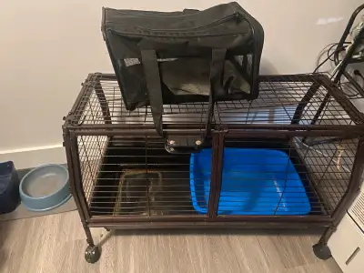 Cage + litter box is $70 and carrier is $20 Both for $90