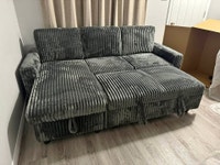Sofa Bed 3 Seater Corduroy Sofa Bed Now on Sale | Storage Sofa  Oshawa / Durham Region Toronto (GTA) Preview