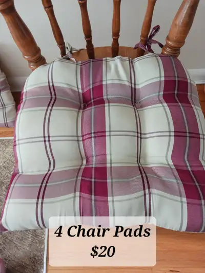 4/$20 indoor CHAIR PADS, 16 inches square. $20 cash .. Pick up D, View more