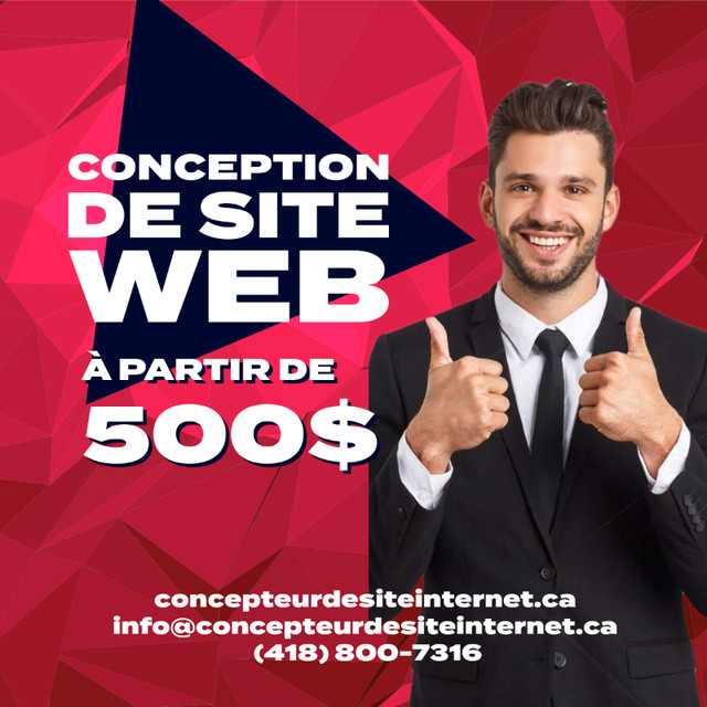 Concepteur de site web, 500$,Website Design, Site Web, Graphiste dans Autre  à Ville de Québec