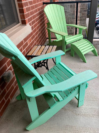 Classic Adirondack Chairs and footstool By C.R. Plastic Products