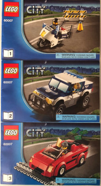 Lego City # 60007 High Speed Chase & # 7279 Police mini figure s