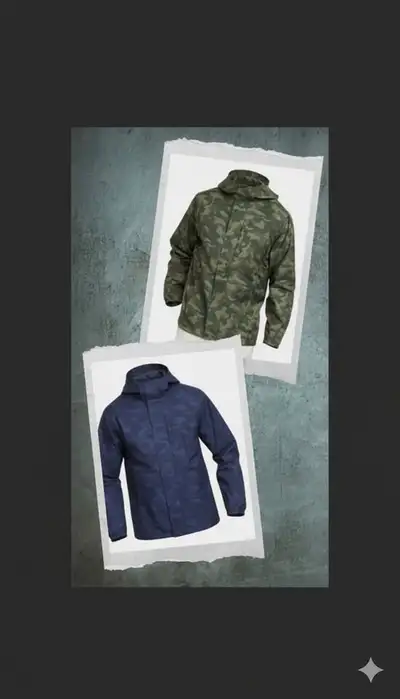 Men's Waterproof Rain Shell Jacket (Navy Blue or Olive Green), View more