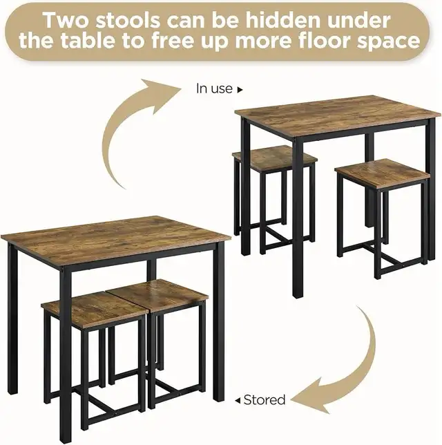 3 Piece Dining Table Set - Kitchen Table & Chair Set - Breakfast in Dining Tables & Sets in Markham / York Region - Image 7