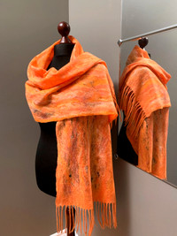 Luxury  Shawl Wrap Scarf  Handmade Pure Wool and Silk