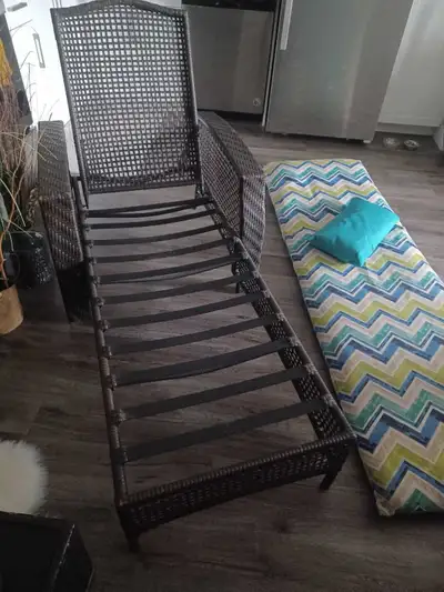 Rattan Metal Chaise Lounge, View more
