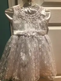 Girl baptism dress with matching shoes
