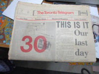 Last Toronto Telegram Oct. 30, 1971