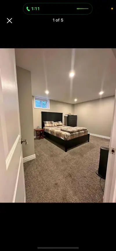 Spacious and clean private bedroom available in a shared basement unit. You’ll share a large bathroo...