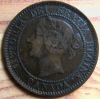 CANADA LARGE CENT VICTORIA 1 CENT 1859 CLASSIC CANADIAN COIN