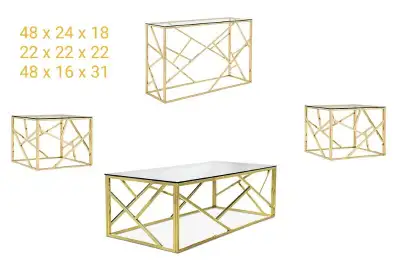 Brand New Coffee Table Set. Sold Individually as well. Pick up near Richmond Hill. Chrome and Marble...