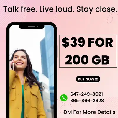 Say goodbye to sky-high bills and sneaky charges. With our $39 plan, you get a massive 200GB of blaz...
