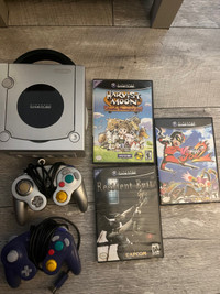 GameCube with 3 games, 2 controllers 