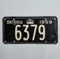 1959 Ontario License Plate