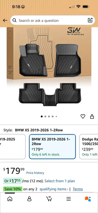 BMW x5 3w rubber floor mats, View more