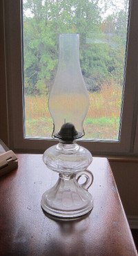 Antique Pressed Glass Finger Oil Lamp