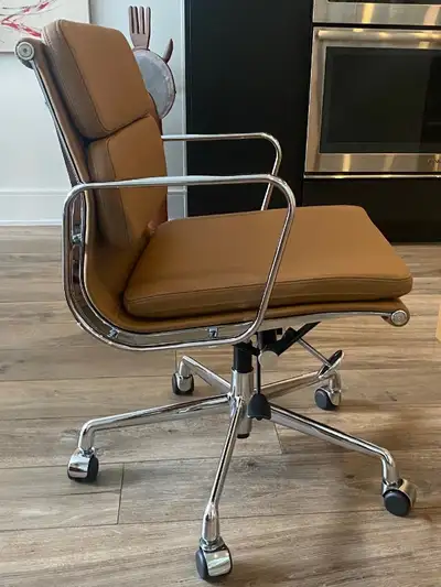 Leather desk chair, View more