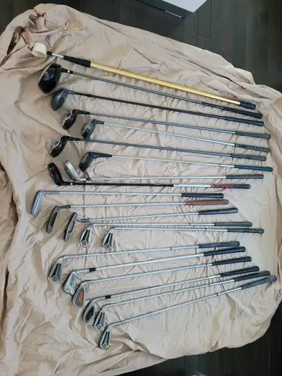 Golf clubs, many, varied, priced to sell, View more
