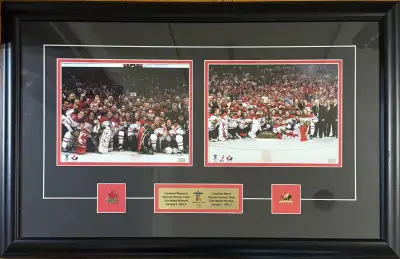 Double 8x10 set featuring the 2010 Men  Women Team Canada Hockey, View more