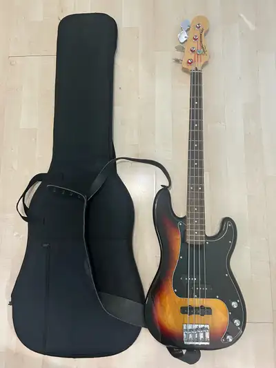 Fender Squier PJ Bass Guitar & Case, View more