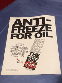 1970 STP Anti-Freeze For Oil Original Ad