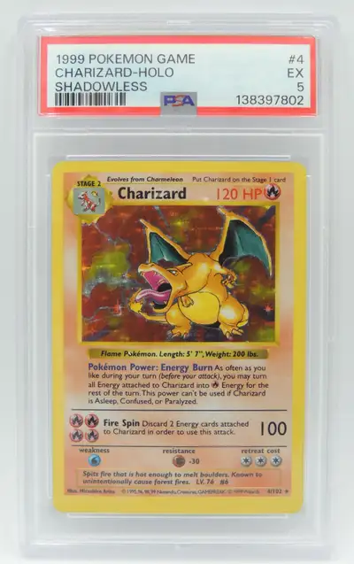 Giant Pokemon Auction May 30th Graded Cards Shadowless Charizard, View more