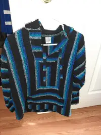 Size Medium Mexican woven sweater with hood