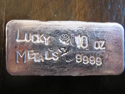 Lucky Metals Silver Art Bar 10oz .9999 bullion, View more
