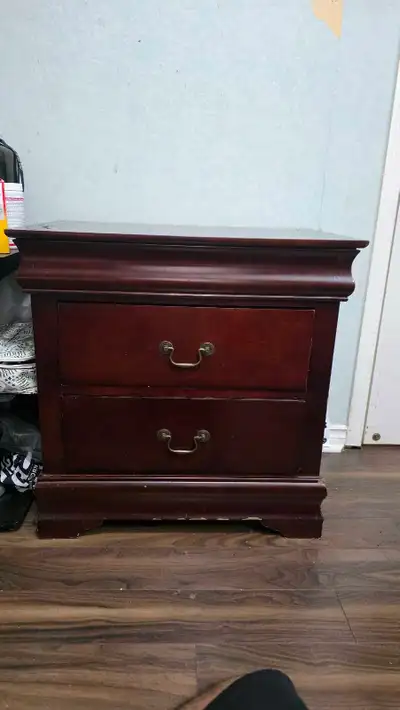 Classic 2-Drawer Wood Nightstand - Cherry (flexible on price), View more