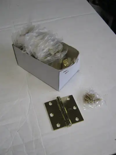 3" x 3" Brass-plated Butt Hinges, View more
