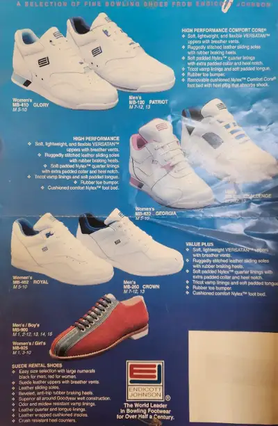 FINAL CLEARENCE Endicott Johnson bowling shoes, new in box $25.00 cash. Most sizes available, men &...