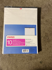 Perforated Quad Ruled Paper Pads - Letter Size - White - 4 Squar