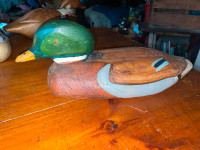 Vintage Mallard carved duck folk art - 15 inches