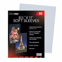 ULTRA PRO .... 8 1/2" x 11" .... SOFT SLEEVES .... package of 50