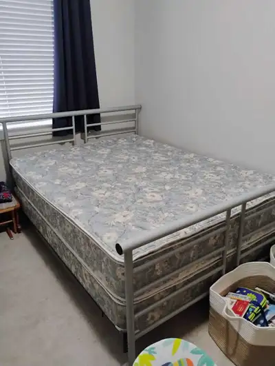 Queen Size bedframe, mattress & boxspring (OBO), View more