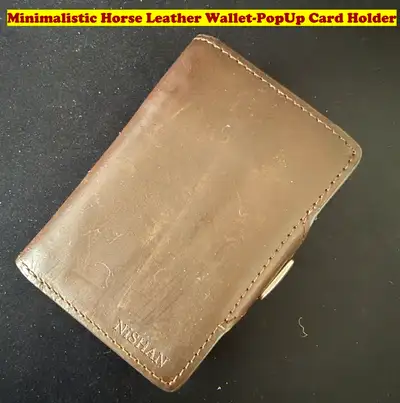 Minimalistic Horse Leather Wallet-PopUp Card Holder, View more