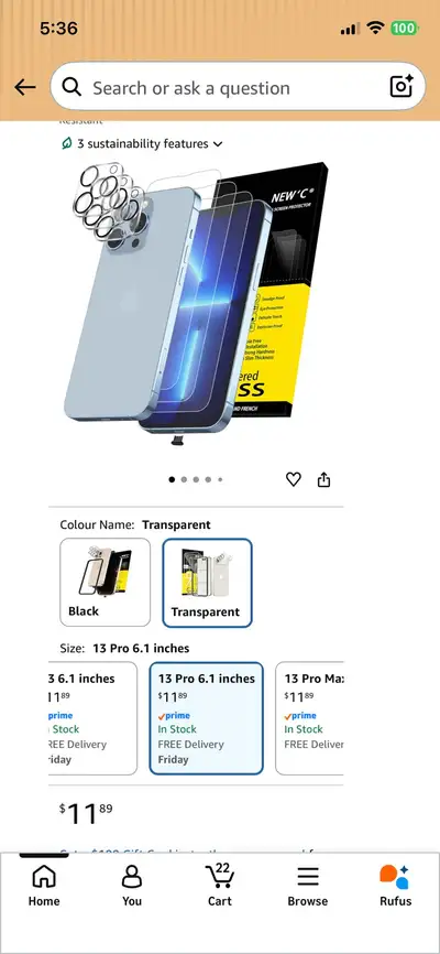 iPhone 13 Pro screen protectors + camera cover brand new, View more