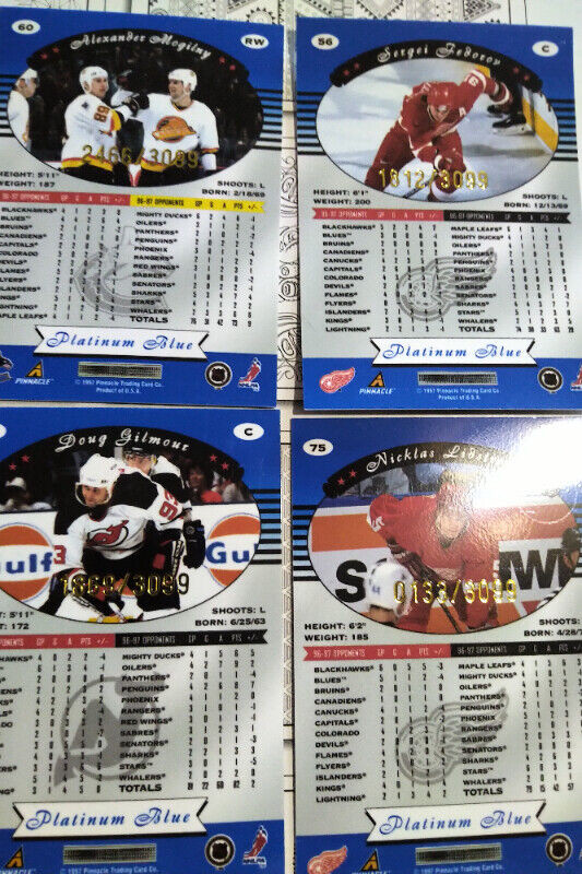 1997-98 Pinnacle Certified Platinum Blue Hockey Card Singles in Arts & Collectibles in Hamilton - Image 2