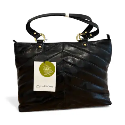 New -  Black Leather Laptop Tote Bag, View more