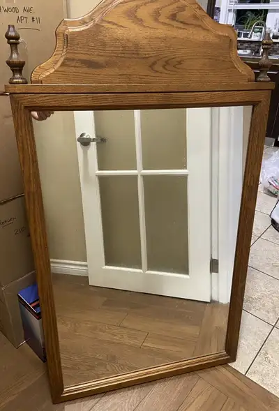 Antique Solid Oak Mirror, View more
